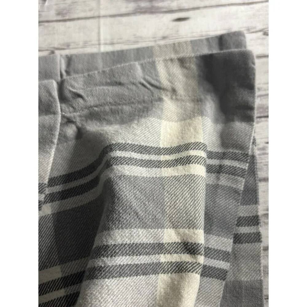 Pottery Barn‎ Turner Plaid Print Cover Gray Ivory PAIR Standard Standard Shams